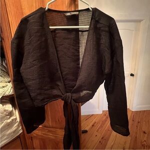 Zara Black Sheer Cardigan